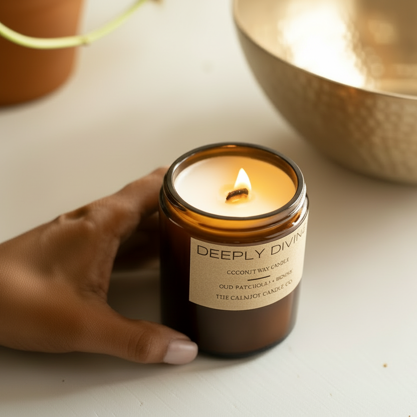 Amber Oud Patchouli Citrus Candle – The Calm Joy Candle Co