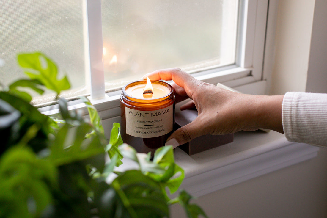 Wildflower Rosemary Floral Candle creating a moment of calm