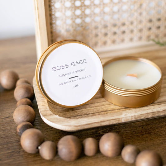 Dark Rose Bud Vanilla Candle Tin