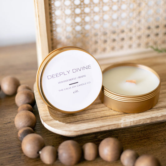 Amber Oud Patchouli Citrus Candle Tin